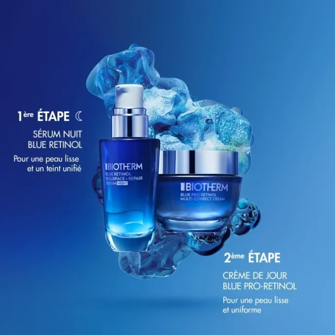 BiothermBlue Pro-Retinol Crème Hydratante Pro-Rétinol Anti-Âge et Anti-Rides