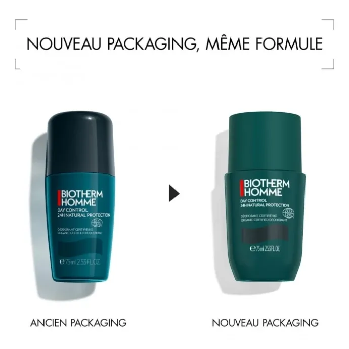 BiothermDay Control Déodorant Bio 24 H Sans Sels d'Aluminium pour Homme Roll-on