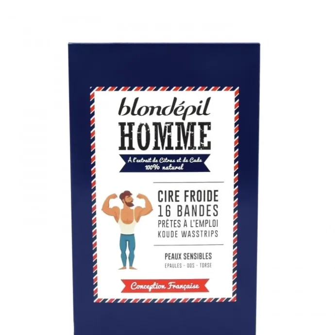 Blondépil Homme Cire Froide 16 Bandes