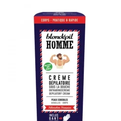 Blondépil Homme Crème Dépilatoire Sous la Douche - Peaux Sensibles Aisselles - Corps