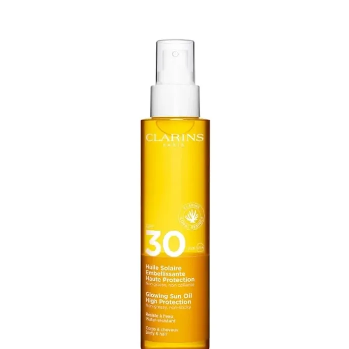 CLARINSHuile Solaire Embellissante Haute Protection Corps SPF30 Non Grasse, Non Collante