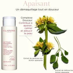 CLARINSLait Velours Démaquillant Aux Extraits de Gentiane Jaune & Mélisse des Alpes