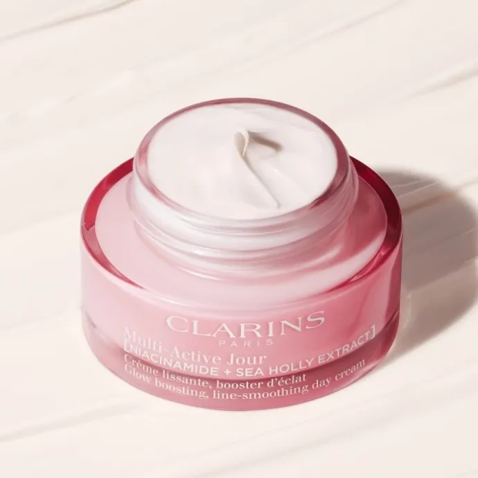 CLARINSMulti-Active Jour Crème lissante, booster d’éclat – Peaux sèches
