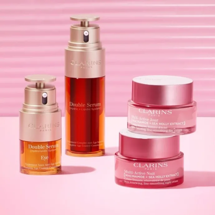 CLARINSMulti-Active Jour Crème lissante, booster d’éclat – Peaux sèches