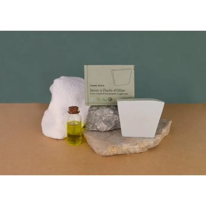 Comme AvantSavon Naturel A L'Huile d'Olive Enrichi en Huile de Baie de Laurier et Argile Verte