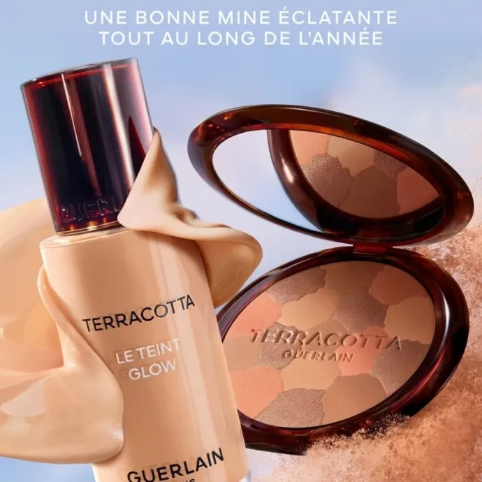 GUERLAINTerracotta Flower Blossom La Poudre Éclat Bonne Mine Naturelle- Édition Limitée - 96% d’ingrédients d’origine naturelle