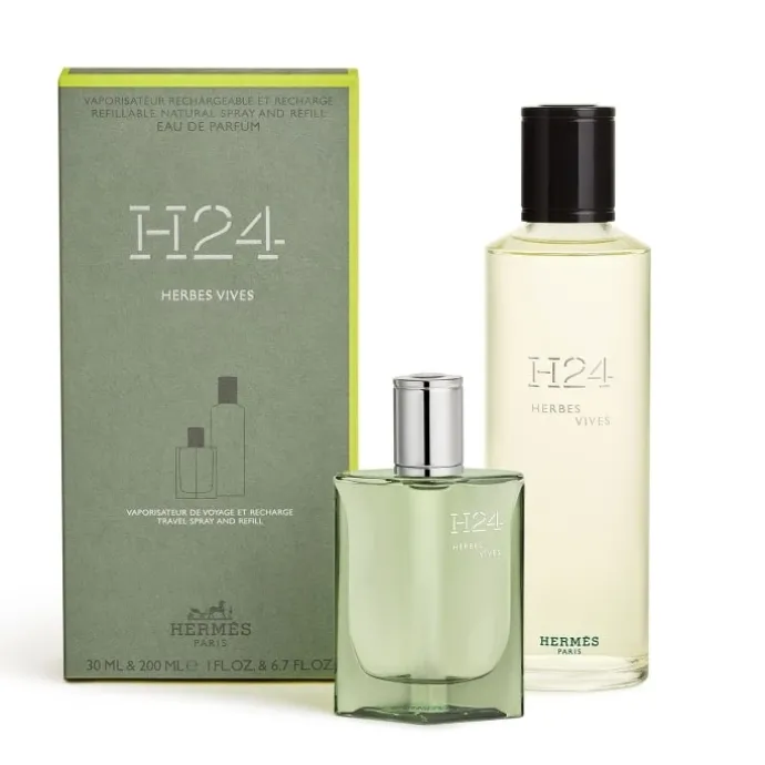 HERMÈSH24 Herbes Vives Eau de Parfum Vaporisateur de Voyage et Recharge