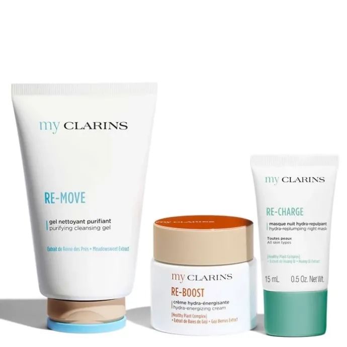 My Clarins Coffret Soin Visage - Routine Peau Nettoyée, Hydratée, Repulpée