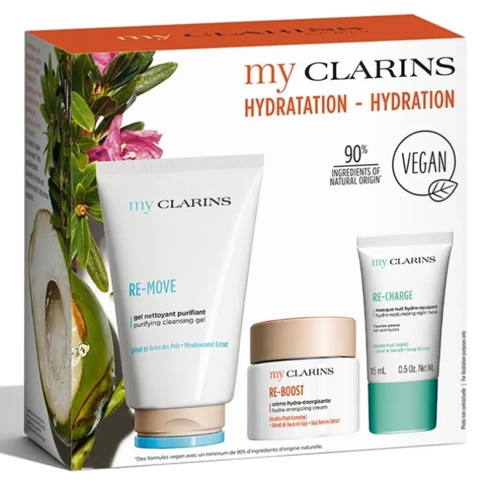 My Clarins Coffret Soin Visage - Routine Peau Nettoyée, Hydratée, Repulpée