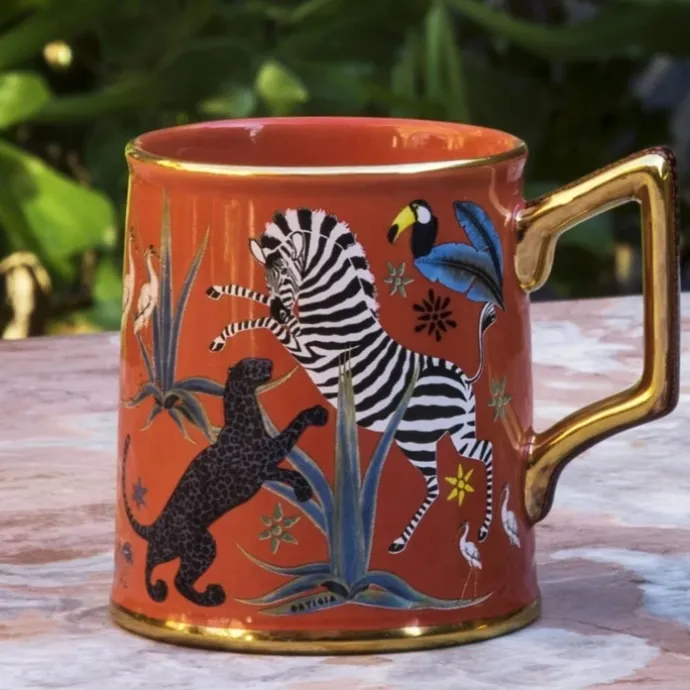 Ortigia SiciliaJungle Corallo Mug en Céramique