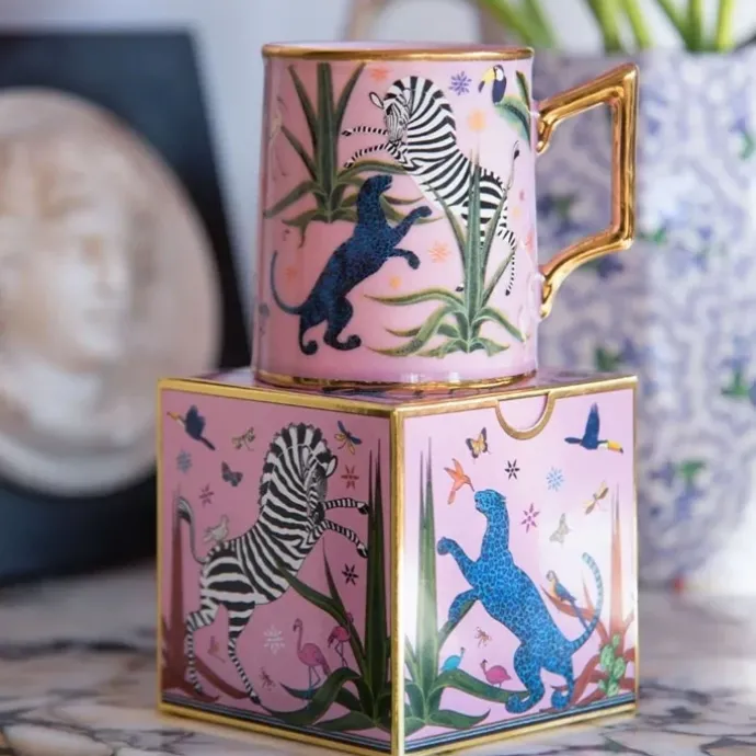 Ortigia SiciliaJungle Pink Mug en Céramique