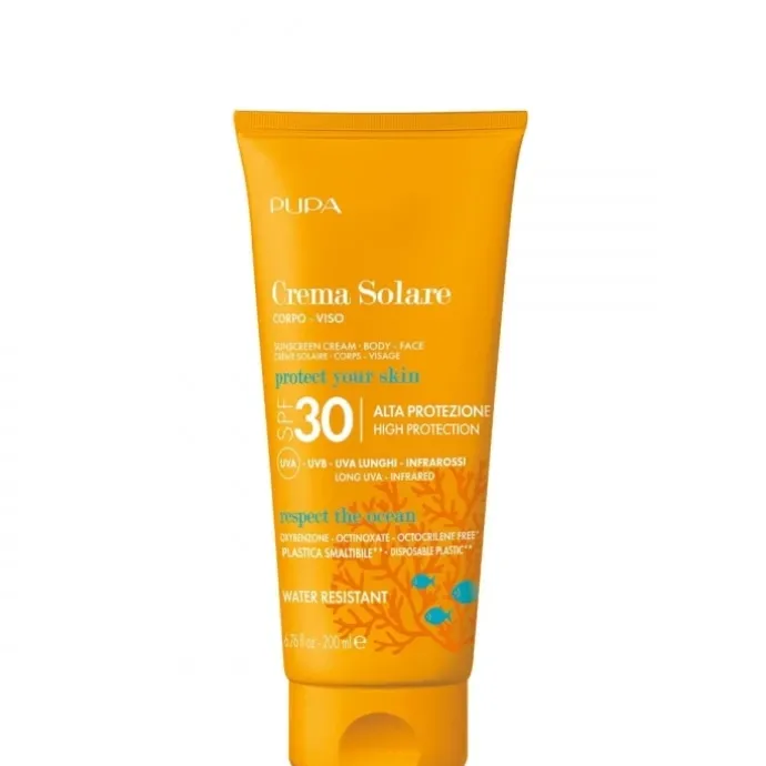 PupaCrème Solaire Corps - Visage SPF30 Haute Protection UVA - UVB - Infrarouges