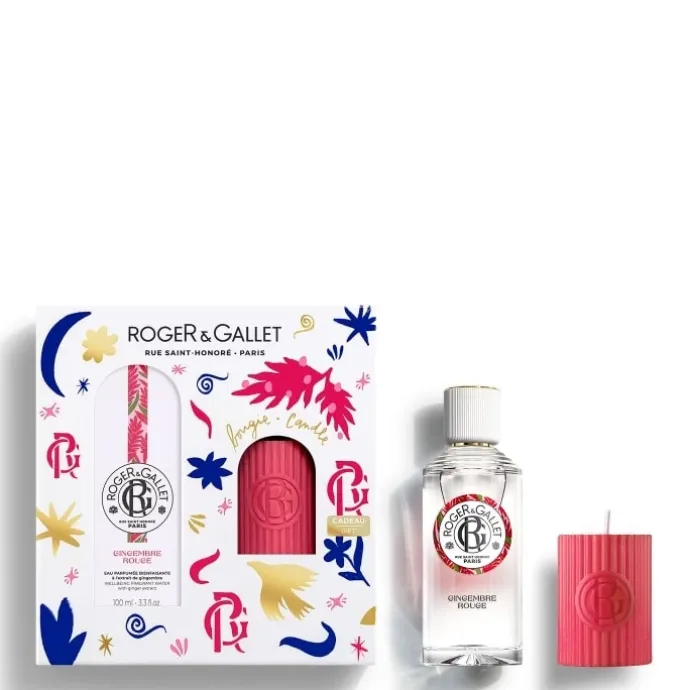 Roger&GalletGingembre Rouge Coffret Eau Parfumée Bienfaisante - Bougie Parfumée