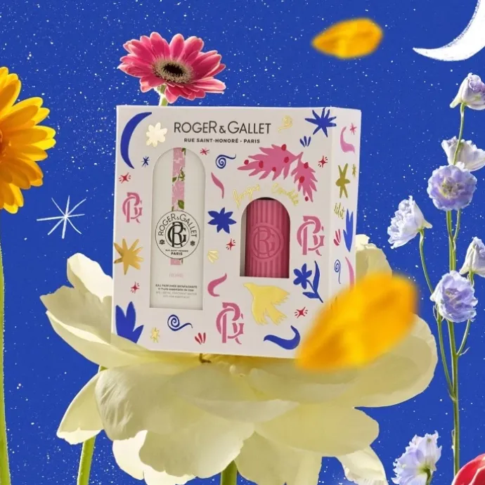 Roger&GalletRose Coffret Eau Parfumée Bienfaisante - Bougie Parfumée