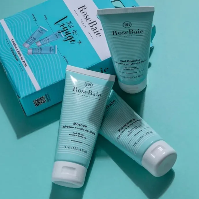 RoseBaie ParisKit de Voyage Kératine x Ricin Coffret Soin Corps et Cheveux